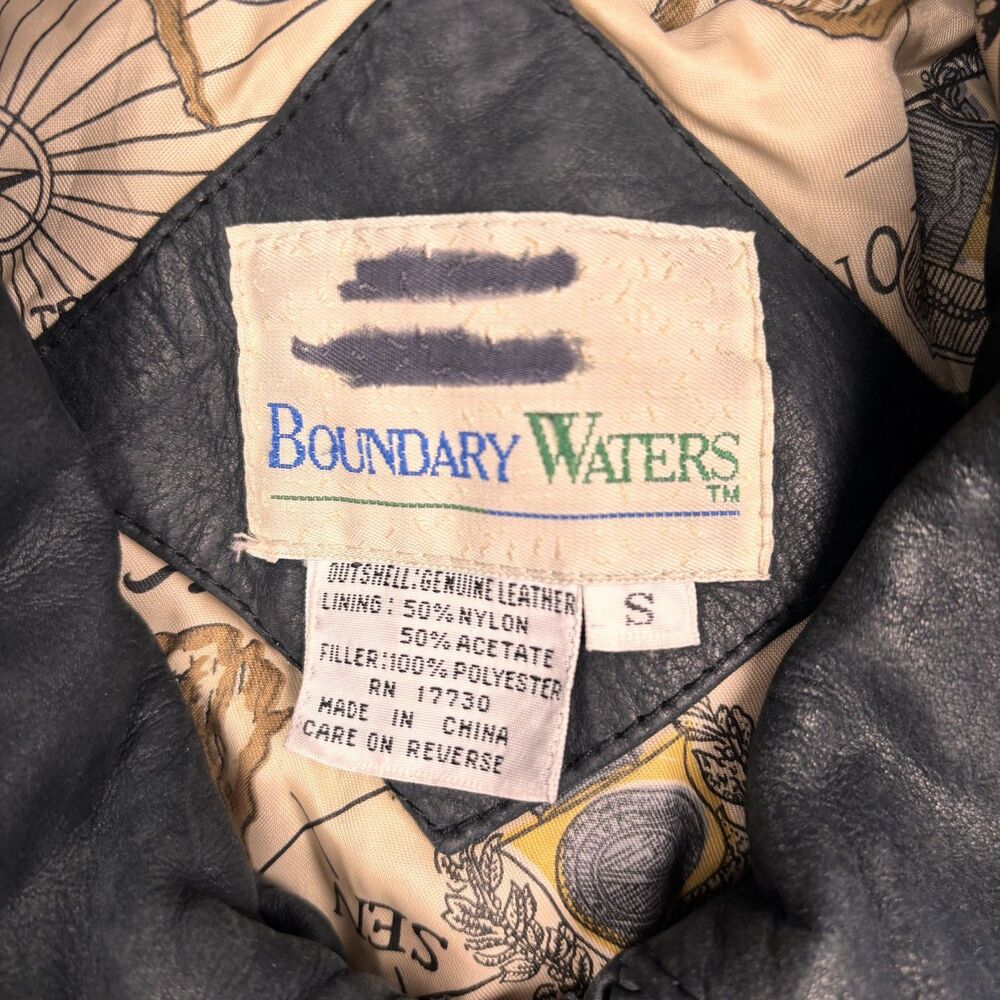 Vintage Leather Jacket Size Small - Boundary Waters Bomber Jacket - Picture 4 of 6